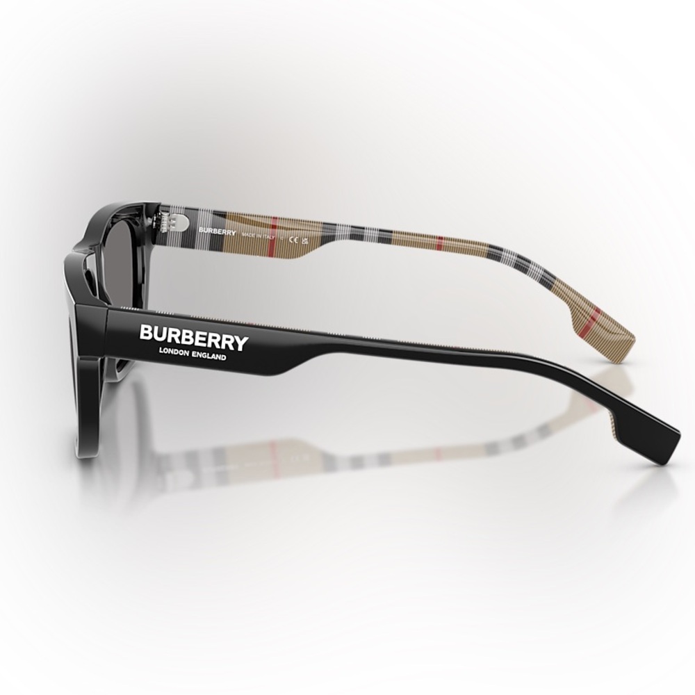 Authentic Burberry Unisex Sunglasses with Black and Tan Accents